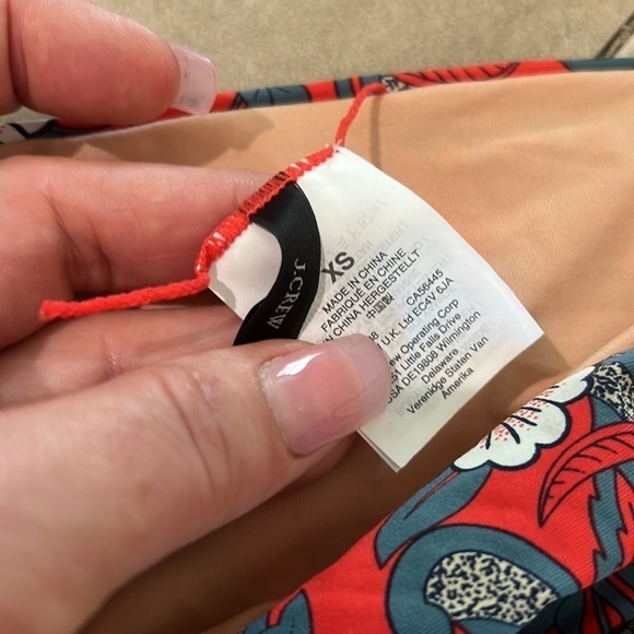 J Crew Poppy Print Red High Waist Bikini - Top is MEDIUM, BOTTOM is X-SMALL - Picture 4 of 10